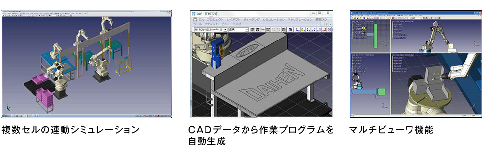 複数セルの連動シミュレーション・CADデータからシーリングの教示を自動生成・マルチビューワ機能解説図