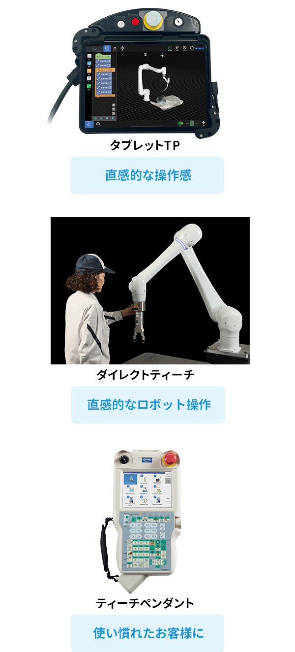 お客様のニーズに応じて操作デバイスが選択可能