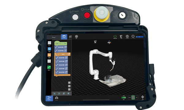直感的な操作性と分かりやすいデザインで誰でも簡単にロボットを操作可能。