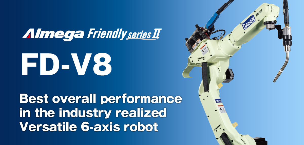 AImega Frendly series FD-V8 A versatile robot that accommodates all types of applications.